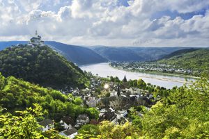 Castle Marksburg, the town Braubach and the Rhine Gorge, Upper Middle Rhine Valley, Germany